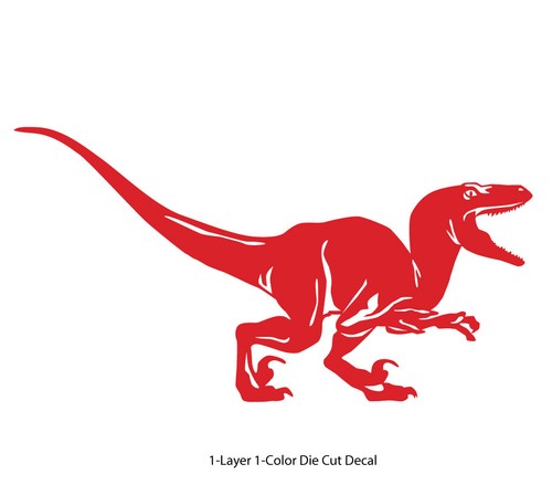 Dinosaur - Velociraptor #3, Jurassic Period 4-21" - Die Cut Vinyl Decal Sticker - Picture 21 of 27