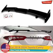 For 2018-2024 Toyota Camry JDM TRD Style Highkick Trunk Spoiler Wing Gloss Black