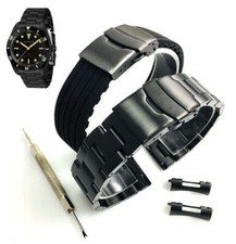 Pack of 2 Steel Silicone Black Replacement Watch Band Invicta Pro Diver 34337