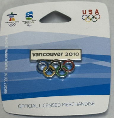 2010 Vancouver Olympic Pin  Winter Games Logo five circles Lapel Pin