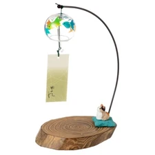 Wind Chime Bell Aizu Desktop Goldfish Paulownia Cats and Calico Japanese Craft