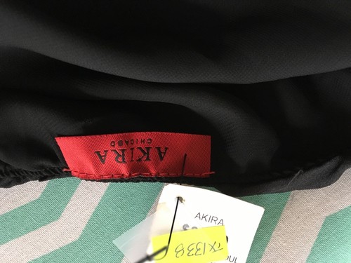 AKIRA Chicago Black One Shoulder Black Ruffle Dress NWT S ? - Picture 7 of 9