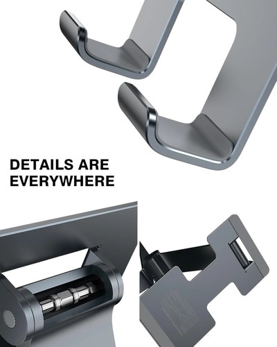 Tablet Stand, Adjustable & Foldable Aluminium Desktop compatible Apple android - Afbeelding 4 van 6