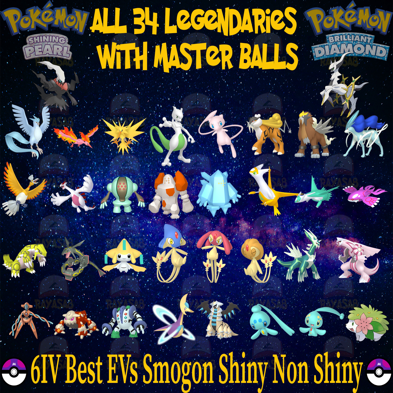 🌟Legendary 6iv 90 Pokemon Smogon + Free Master Balls Sword and Shield  Home🌟