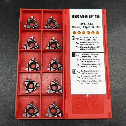 MMT16ER AG55 BP1125 CNC Indexable Carbide Threading inserts Left for SER holder - Picture 2 of 5