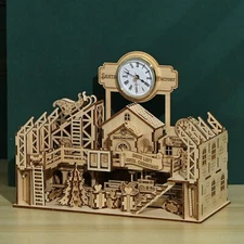 3D Wooden Puzzle Santa's Factory Model Kit Brainteaser Puzzle for Christmas Gift