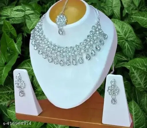 Indisches Bollywood vergoldet Kundan Halsband Braut Halskette Ohrringe Schmuck Set - Bild 4 von 5