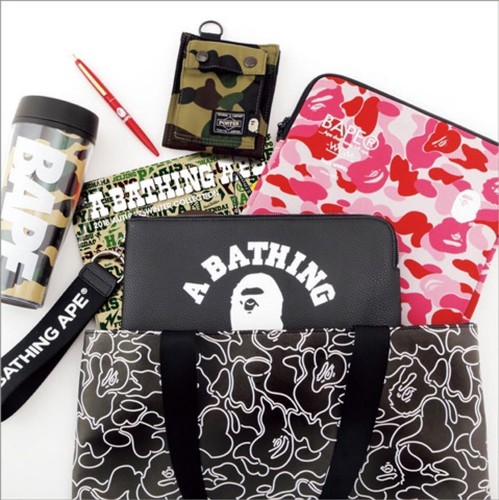 BAPE A Bathing Ape Tote Bag ABC Neon Camo Black PVC 2018 AW Magazine Free Gift - Picture 5 of 6