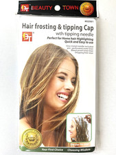 Beauty Town Hair Frosting  Tipping Cap with metal tipping needle 
