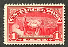 TRAVELSTAMPS: 1913 US SCOTT #Q1 ,1c PARCEL POST OFFICE CLERK MNH MINT OG