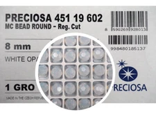 White Opal milky Preciosa Czech Machine Cut Round Crystal Beads 6mm or 8mm