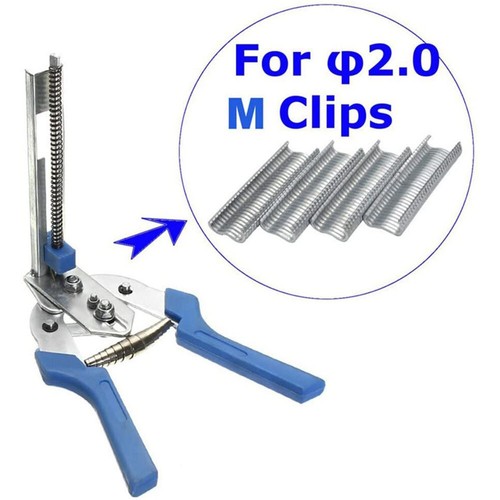 Hog Ring Pliers w/Stainless Steel Clips Pet Cages Fencing Upholstery Repair Tool - Picture 10 of 15