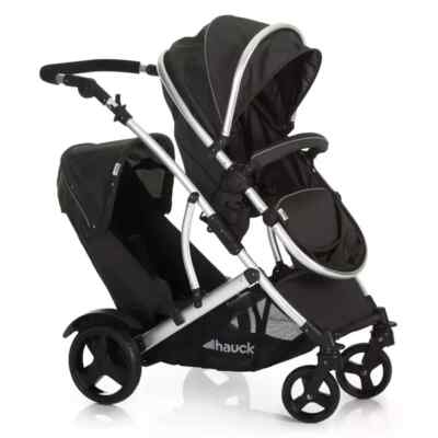 Hauck Duett 2 black kinder wagen, schwarz, black duet kids' wagon