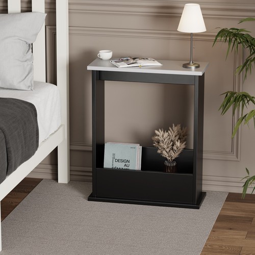 Slim Side Table with Storage Small Space Sofa End Table Bedside Living Room Home - Picture 36 of 65