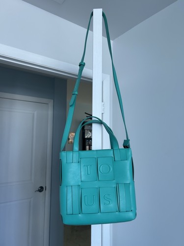 TOUS Damas Collection Medium Turquoise Shoulder Crossbody Handbag Bag Dust Cover - Picture 14 of 24