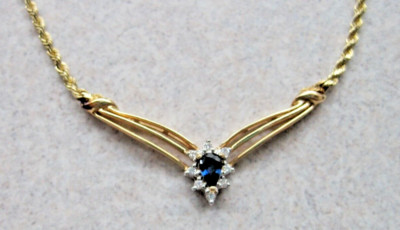 Damen Collier 14kt Gelbgold Edelstein & Diamant