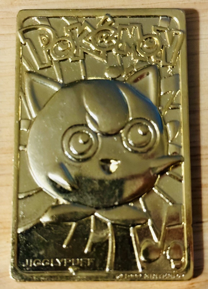 pokemon gold card jigglypuff 23K Gold Plated 1999 Pokemon JIGGLYPUFF #39 Trading Card Bar NO CASE