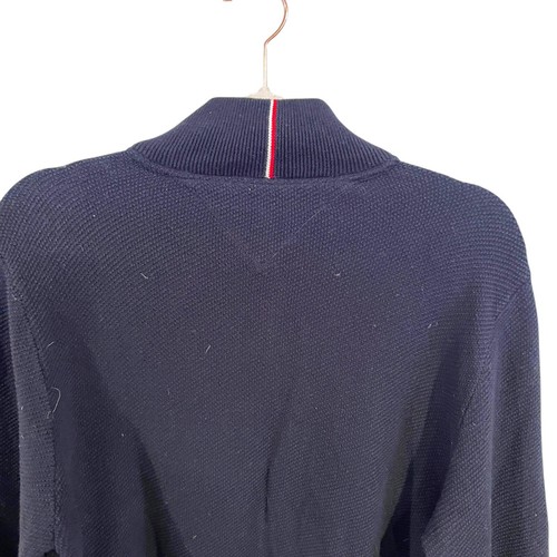 Tommy Hilfiger Men's 1/4 Zip Pullover Sweater Size M Navy Blue Classic Nautical - Picture 4 of 7