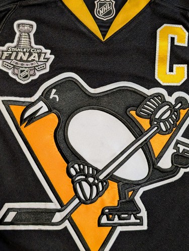 SIDNEY CROSBY Pittsburgh Penguins 2017 STANLEY CUP FINALS 3-PATCH Jersey Edge 54 - Picture 6 of 14