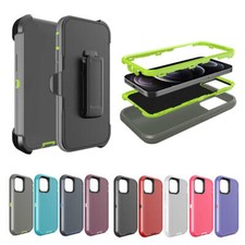 For iPhone 13 Pro Shockproof Heavy Duty Hybrid Defender Rugged Case w/Holster