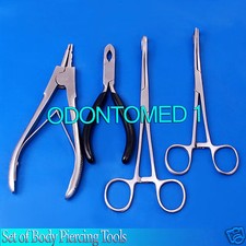 Set of Body Piercing Tools - Bead Ball Capture Ring Pliers Opener Closer Ds-749