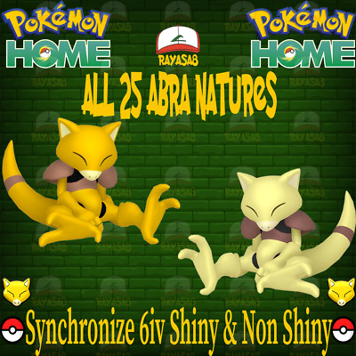 Abra Pokémon Home Shiny Synchronize Ability 6iv 25 Nature 6iv Non Shiny 