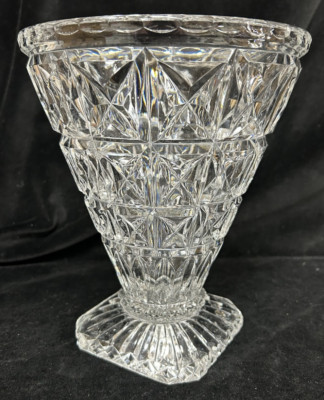 Vintage schwerer Kristall Eiskübel / Vase Trompetenform