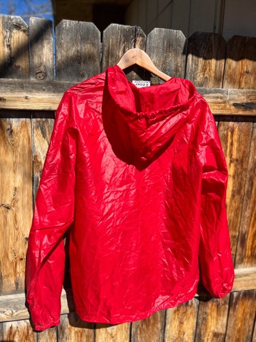 Vintage XL Red IZOD Lacoste Hooded Pullover Packable Jacket Alligator Half Zip - Picture 9 of 11