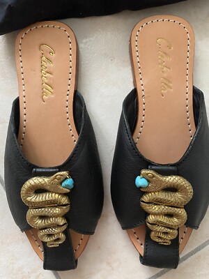 Cleobella Schlangensandalen mit Türkis 