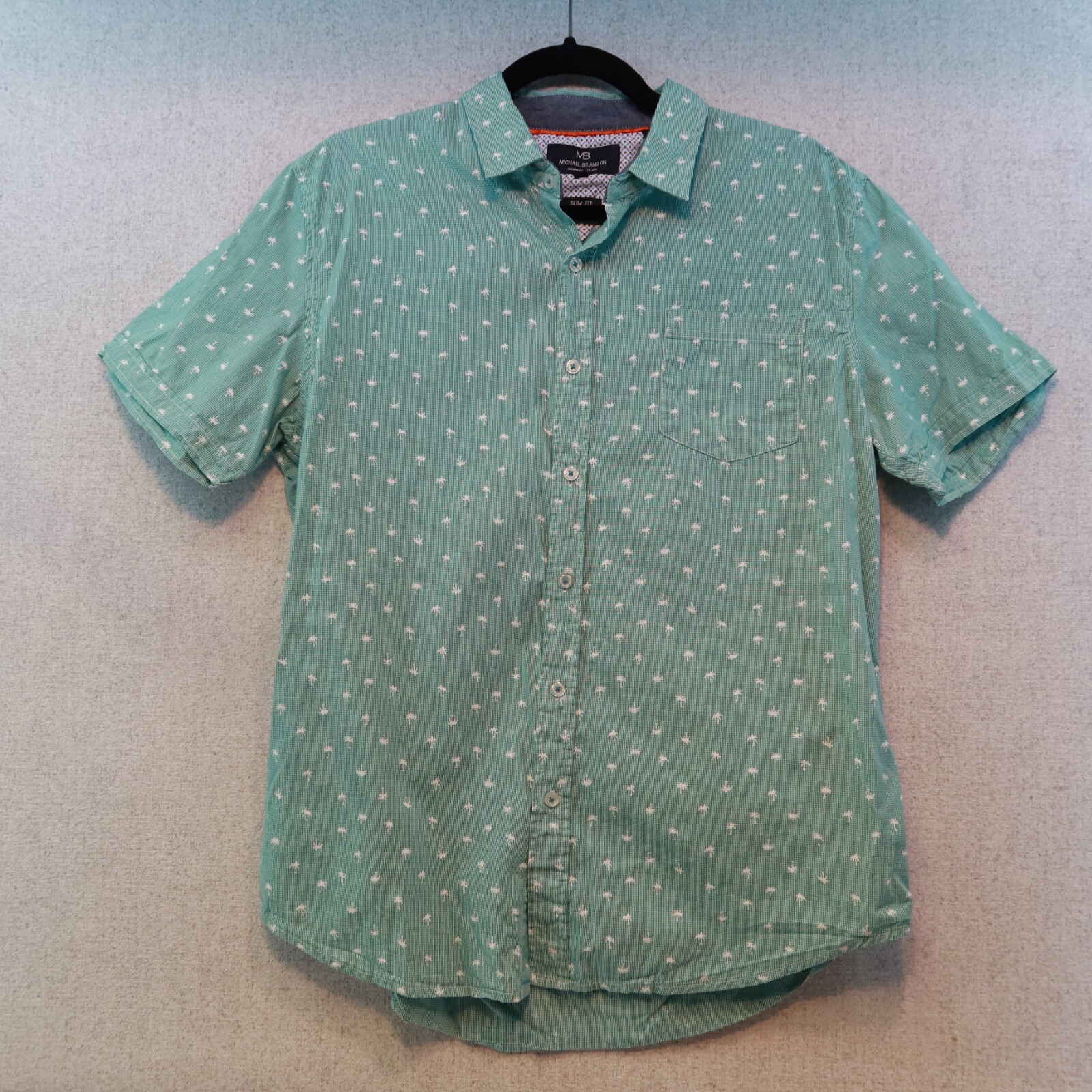 MICHAEL BRANDON Microgingham Palm Tree Print Shor… - image 2