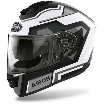 CASCO FIBRA INTEGRALE DOPPIA VISIERA AIROH ST501 SQUARE NERO OPACO BIANCO TG XL