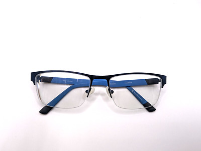 Bulova Eyeglasses, Frames Only, Fallbrook, 55-18-140, Navy, Half Rim, China