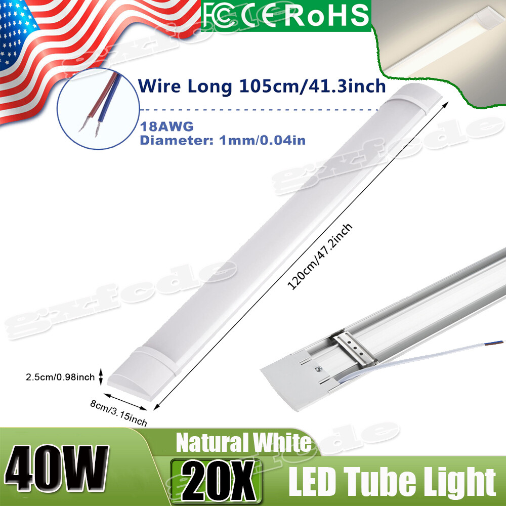 20 PACK 4FT LED SHOP LIGHT Natural White Fixture LED Ceiling Lights Garage Lamp