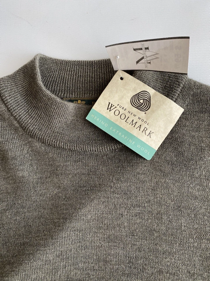 Principe Men’s Green Merino Sheep Wool LS Knit Pullover Sweater Sz 2XL -Italy- - Image 2 of 4