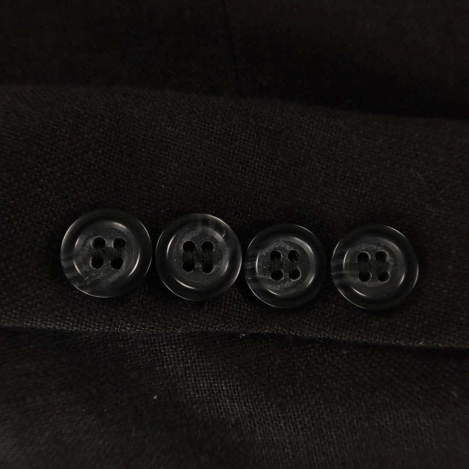 Chaqueta de Colección Hopsack XL XLT Negro Lino Poliéster Blazer Abrigo Deportivo 46L Foto 4 de 4