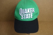 VTG Quaker State Green Black Embroidered Strapbsck Hat Cap NOS