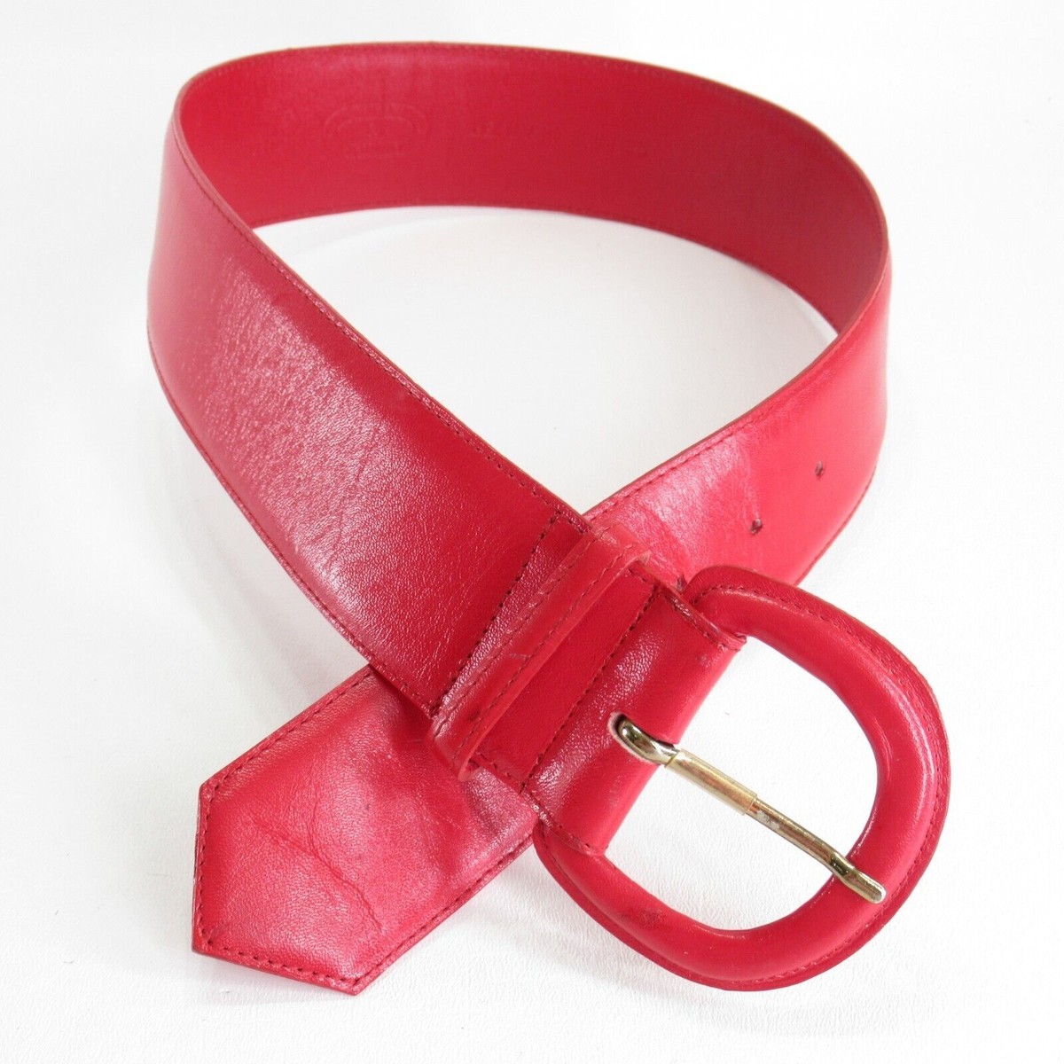 Charter Club Waist Belt Women Small Bright Red Wide Leather  display picture 2