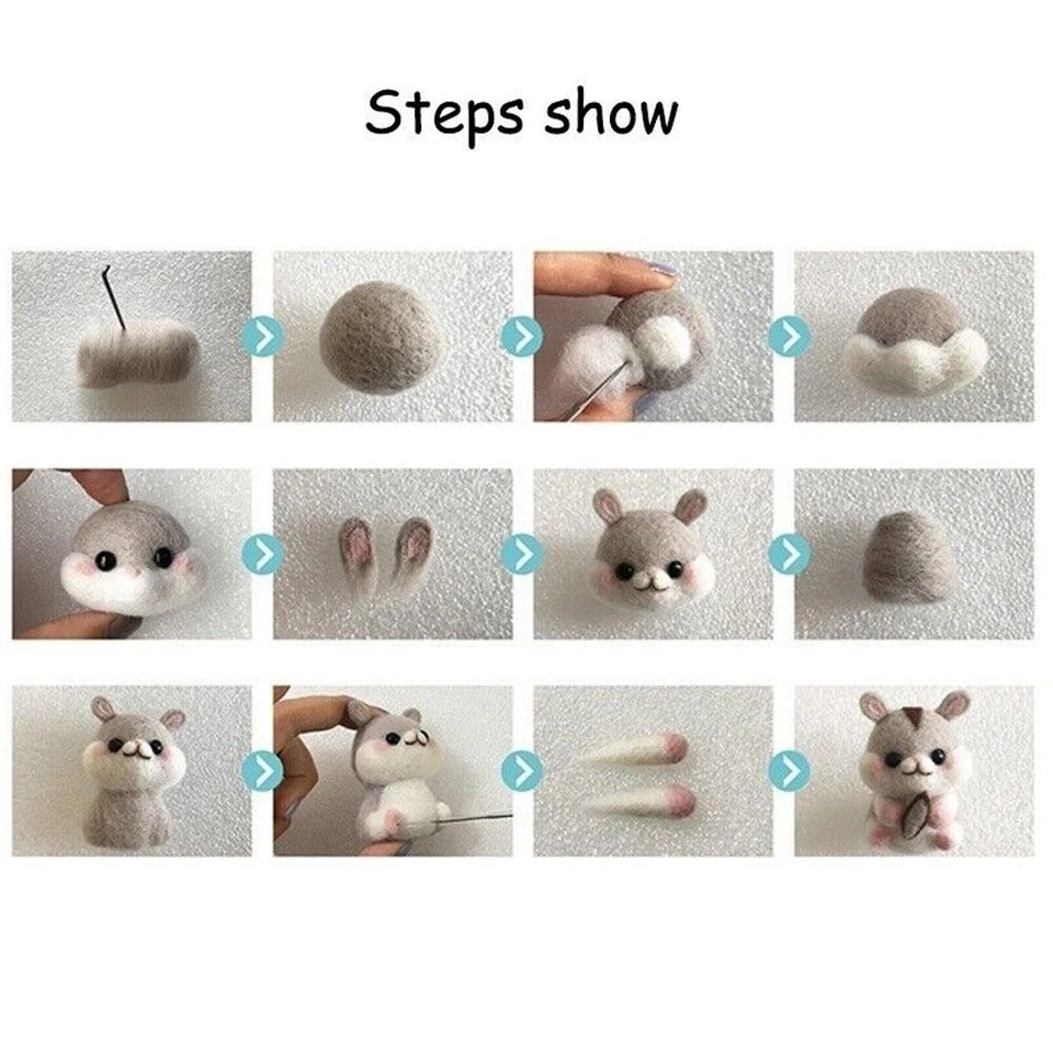 69x Needle Felting Starter Kit Needles Wool Roving Felt Tools Supplies DIY Craft - Image 4 of 4