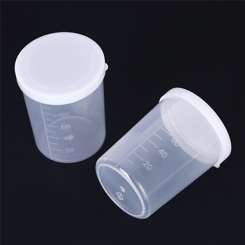 Plastic graduated laboratory bottle test measuring 100ml container cups