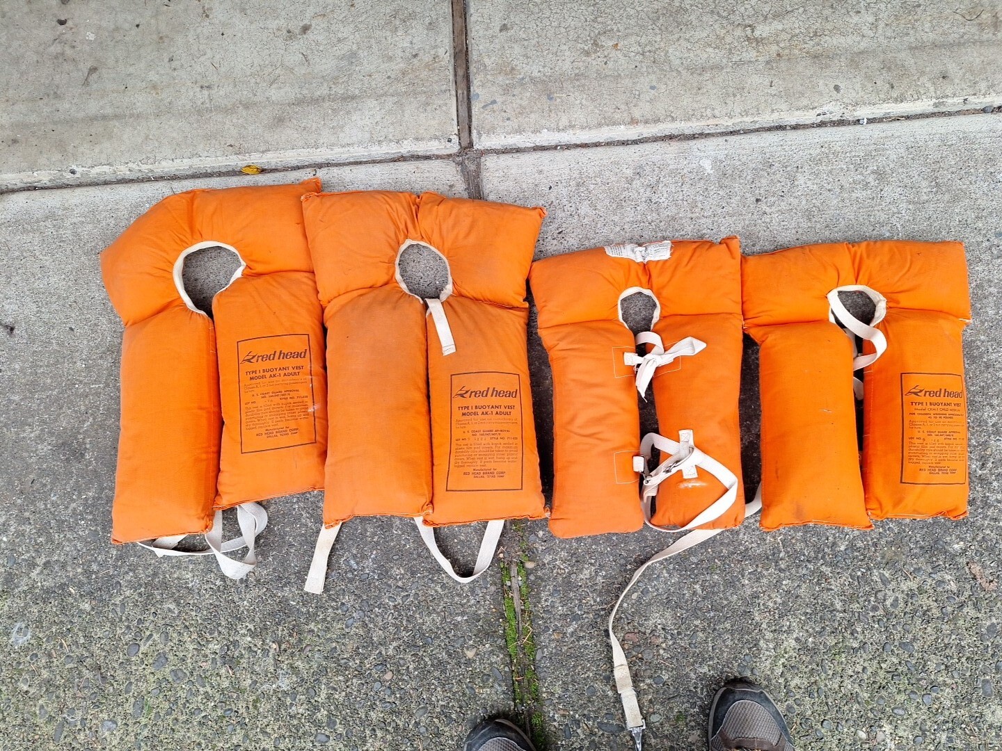 Lot Of 4 Vintage Red Head Life Preservers • Orange Life Jacket • Life Vest eBay