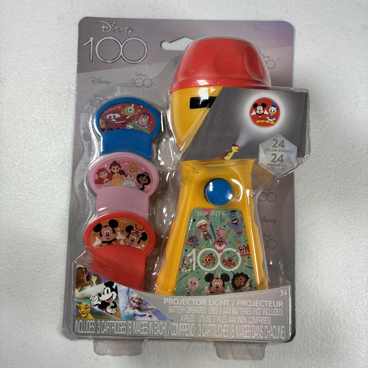 Disney 100 Projector Light Flashlight w/ 3 Cartridges Mickey