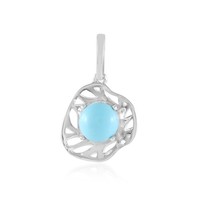 Cavill TüRkis AnhäNger 0,9Ct Rund 925 Silber Rhodiniert Damen Echtschmuck
