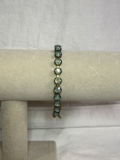 Catherine Popesco France Gold Tone And Blue Crystal Bracelet