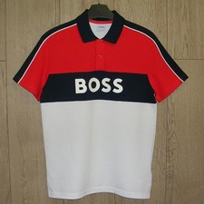 Image of Hugo Boss New Boys Red Black Jersey Cotton Short Sleeve Polo T-Shirt Top Age 14