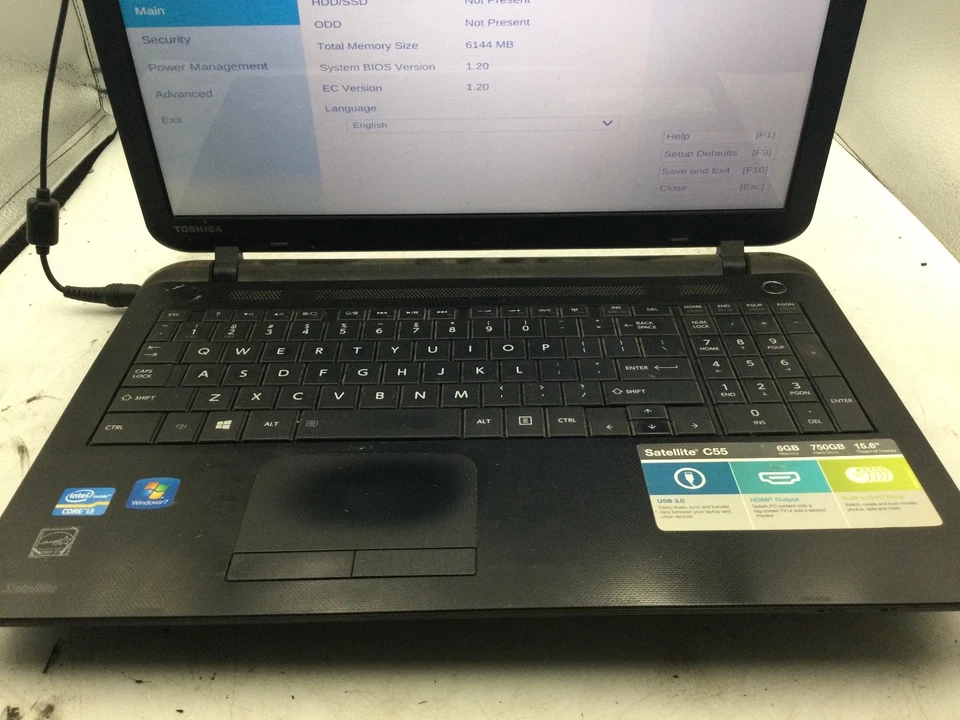 TOSHIBA SATELLITE C55-B5272 - INTEL I3 3217U-BOOTS TO BIOS-6GB RAM-READ DESC-BB - Image 3 of 4