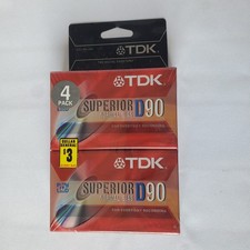Blank Cassette Tapes TDK Superior D-90 Normal Bias New Sealed 4 Pack 90 Minutes