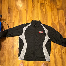 Case IH Men's L Black/Gray Colorblock Nylon Windbreaker Full Zip Pockets