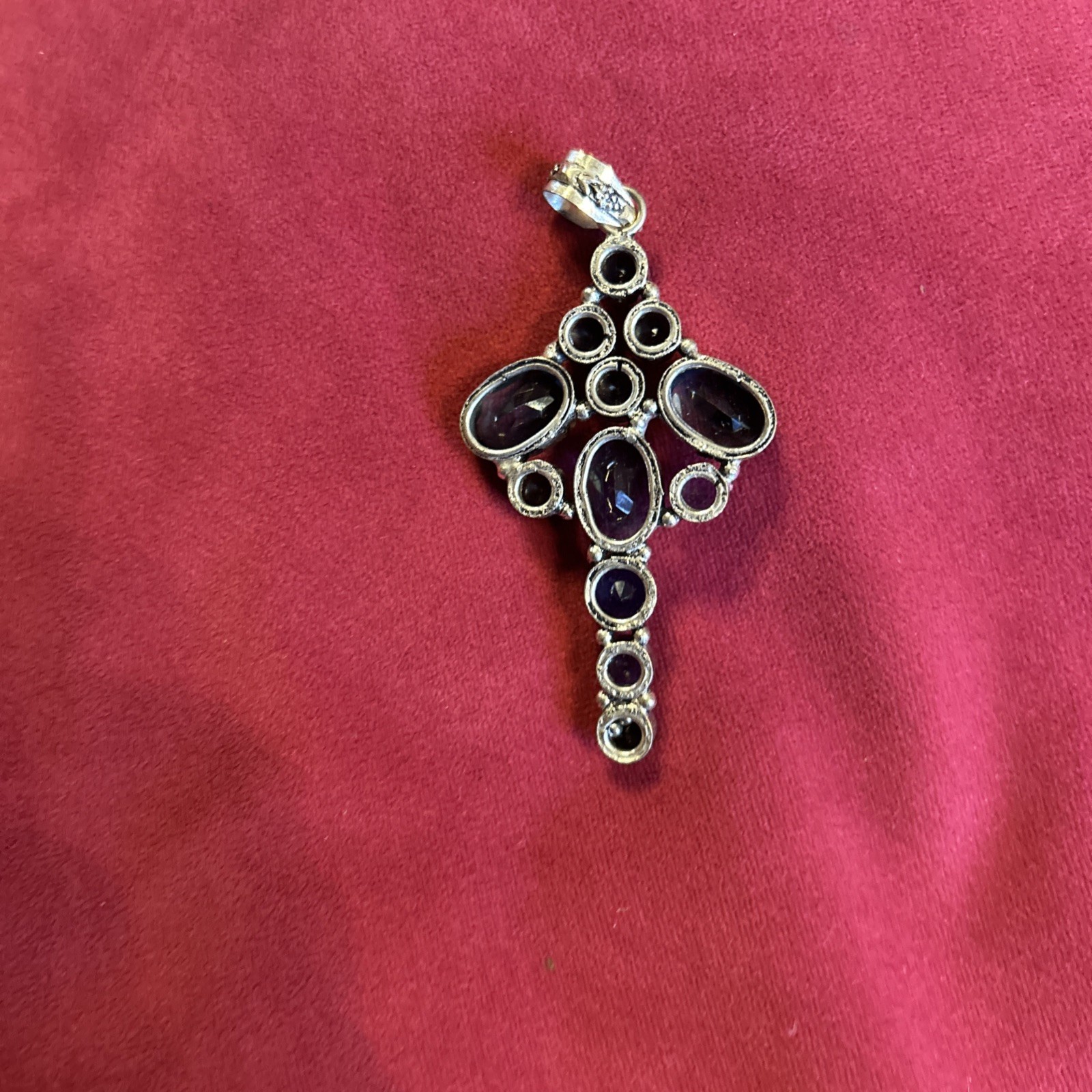 Solid Sterling Silver and Amethyst Dragonfly Neck… - image 2