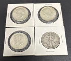 Kennedy & Walking Liberty Half Dollars Lot Of 4 90% Constitutional Silver Coins