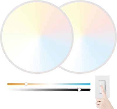 20'' Dimmable LED Flush Mount Ceiling Light 45W 4600Lm 3 CCT Selectable 2PK